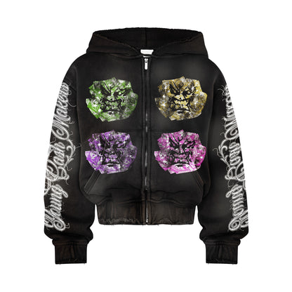 Angry Money Black Zip Up