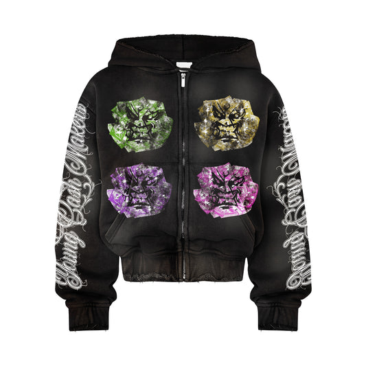 Angry Money Black Zip Up