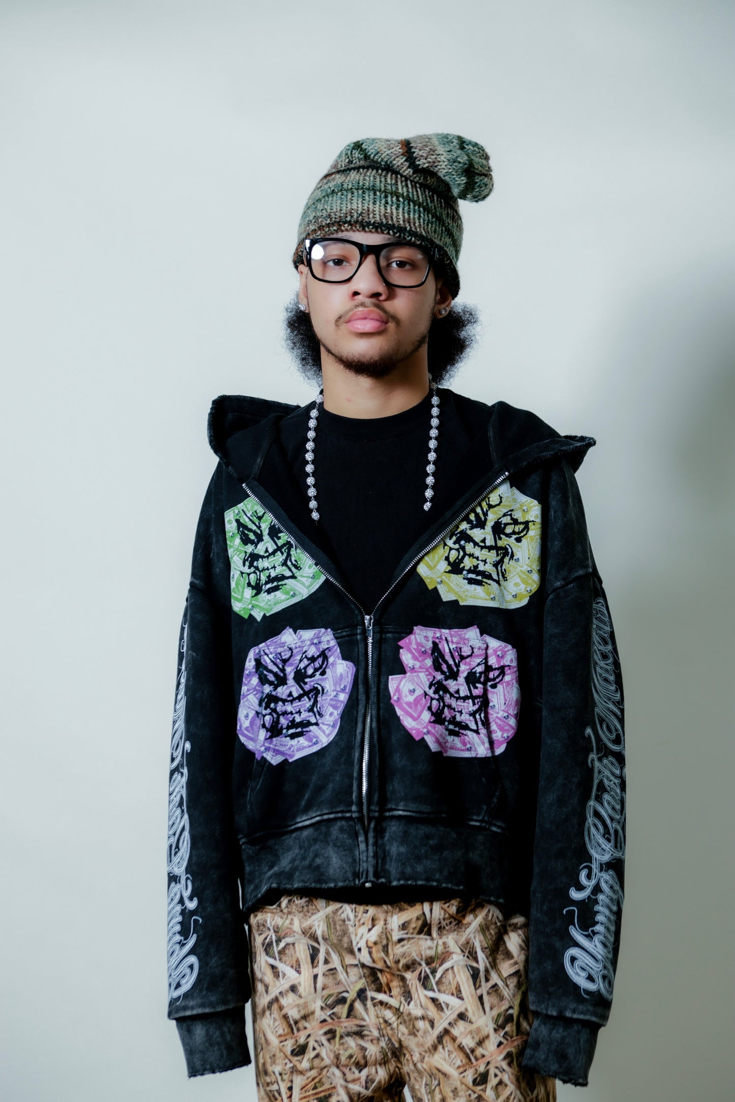 Angry Money Black Zip Up